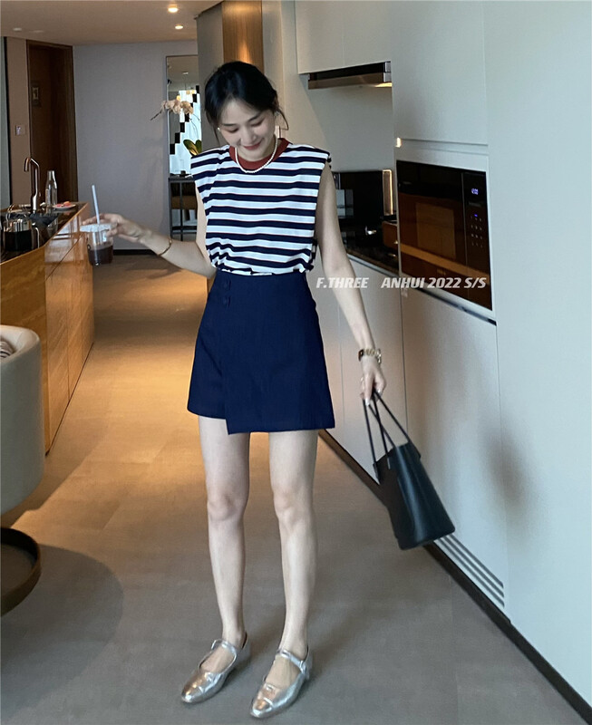 New in early summer! [f.three] skirt pants with high waist and versatile design (skirt pants sold separately) 95170# XJ