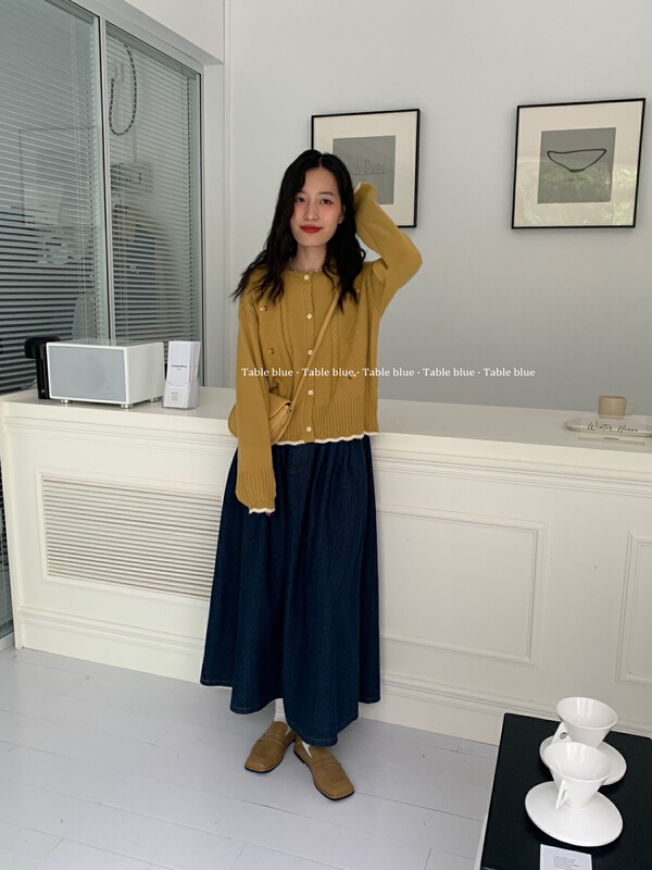 goods in stock! New year in early spring! [table blue] simple, versatile and slim denim skirt 2031# LSW