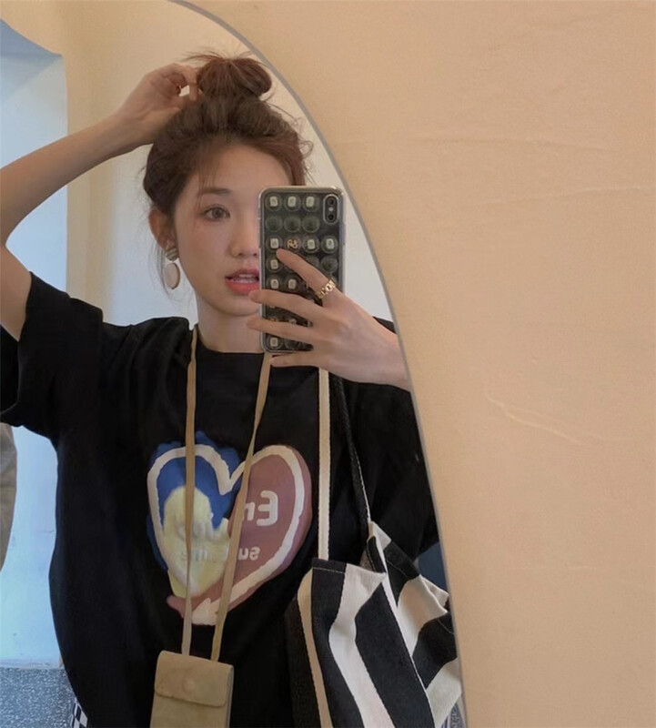 [UNC be] three dimensional printing halo dyed love short sleeve T-shirt 2086# XYY
