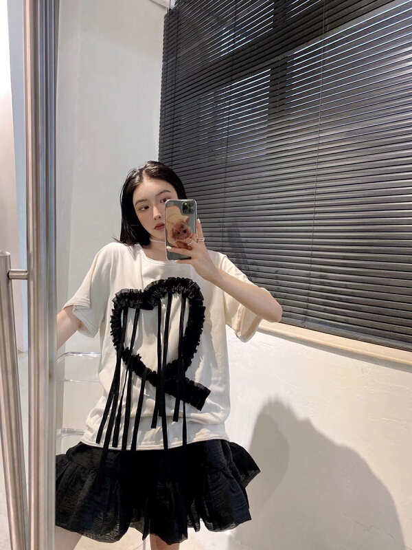 [Nancy] splicing Pullover love short sleeve T-shirt ds006# WPL