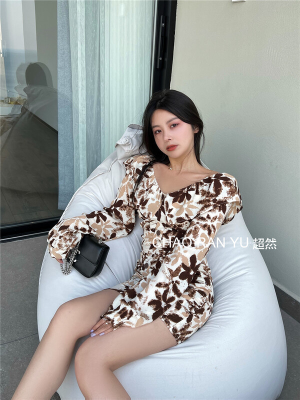 New year in early spring! [Cr] elegant and slim floral dress 6012# PCZ