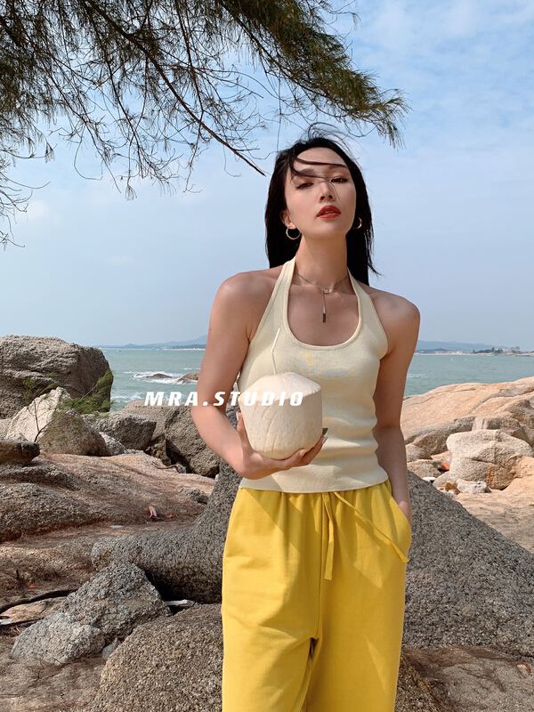 New year in early spring! [MRA] vintage and versatile neck hanging knitted vest h7519# zxl