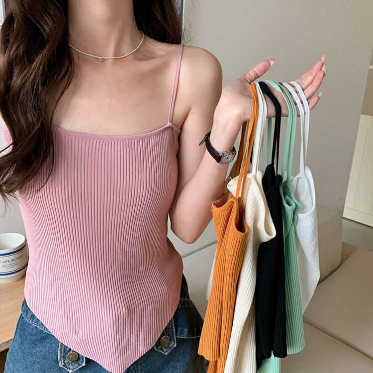 [f · P] slim and irregular pure desire knitted vest / suspender 6948# HBx