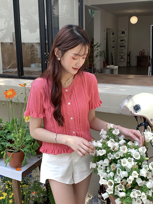 New in early summer! [as] small fresh fungus edge sweater 7010# HBx