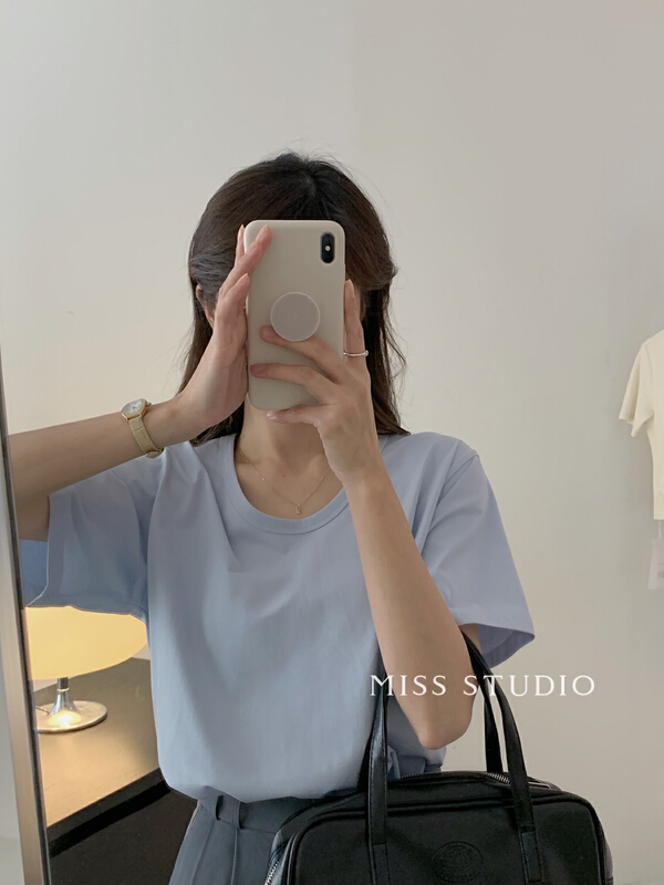 [miss miss miss home] net comfortable Korean Short Sleeve T-shirt f2217# ZSY