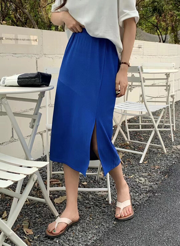 [qixuaner] temperament slit versatile skirt 501# LSW