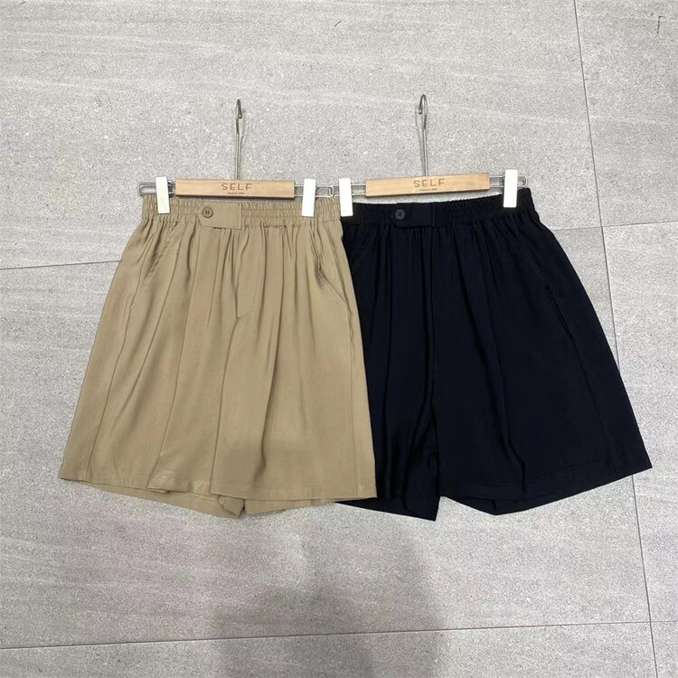[self] elastic waist solid color versatile casual shorts (excluding vest) 7108# zyh