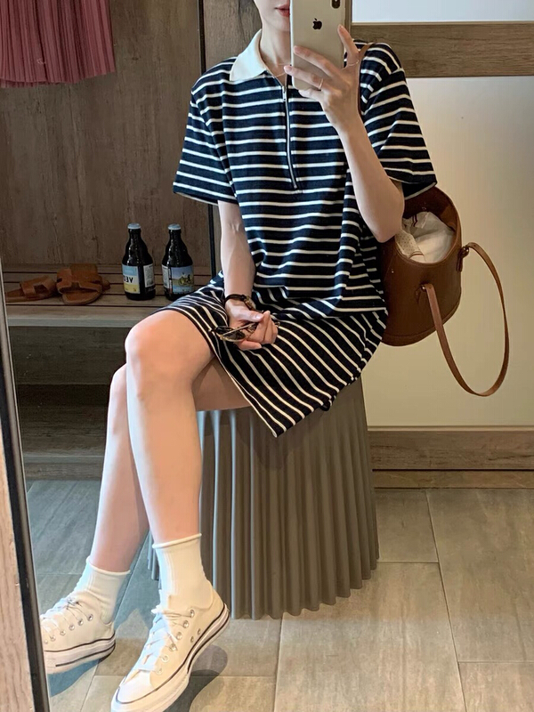 New in early summer! [the lab] stripe lazy fashion dress 2121# zxx