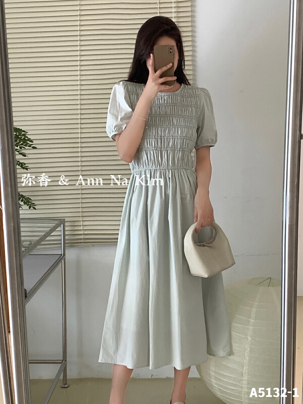 New in early summer! [Mi Xiang] Korean elastic bright thread dress 5132-1# hjy