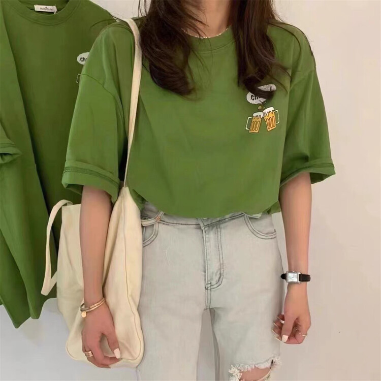 [Naikan Nik] casual round neck loose print short sleeve T-shirt 9619# lwy