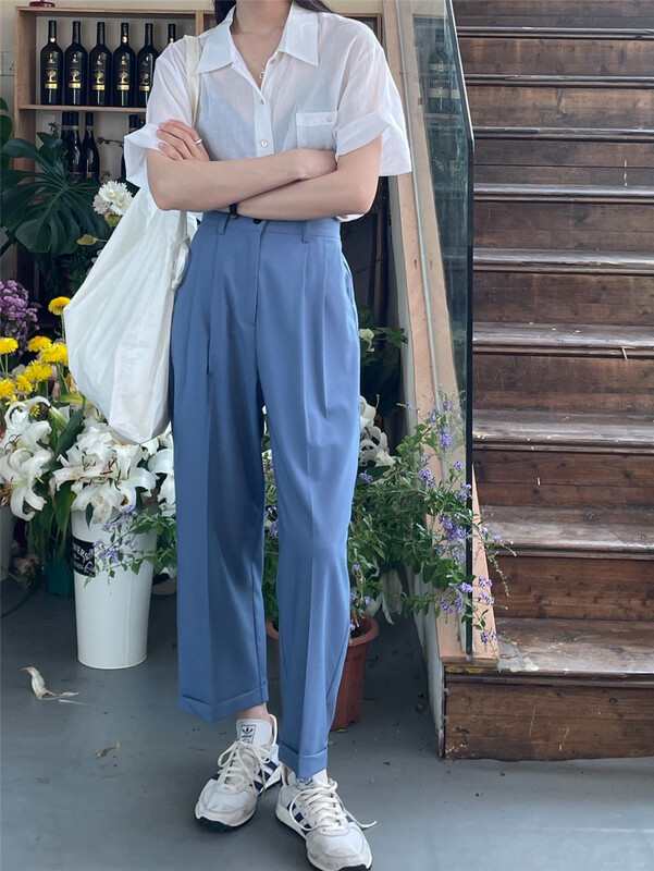 New in early summer! [clean space] simple and versatile pleated nine point trousers 31977# CLS