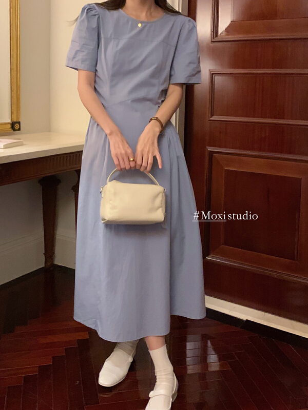 goods in stock! New in early summer! [Moxi] Korean style net version waist closing slim dress 6821# XJ