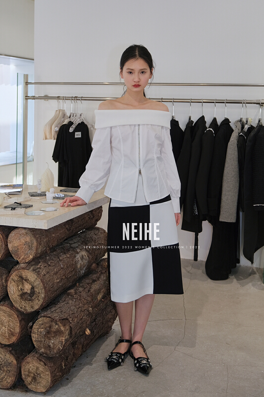 New year in early spring! [neihe] checkerboard pattern, high waist, thin, versatile skirt 22011# zxx
