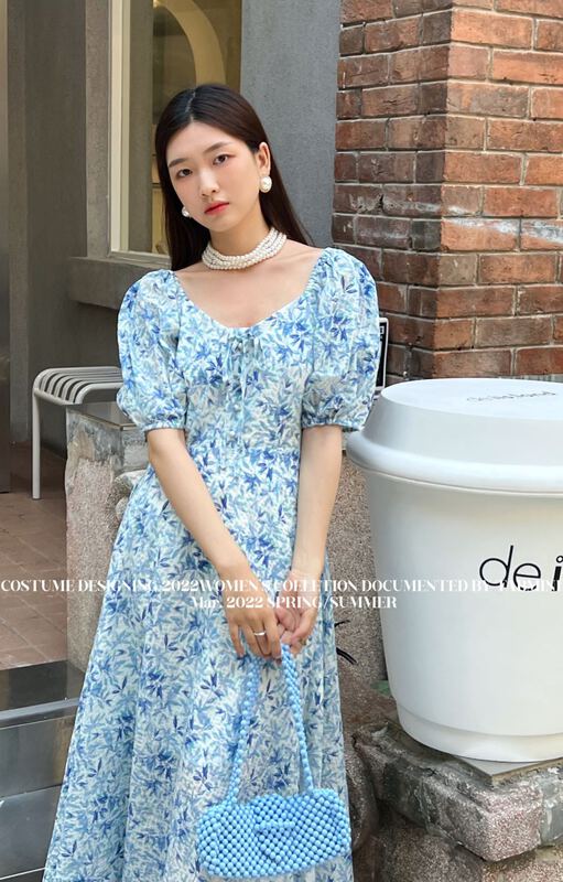 [tabmini] Korean style waist closing floral dress c19277# WPL