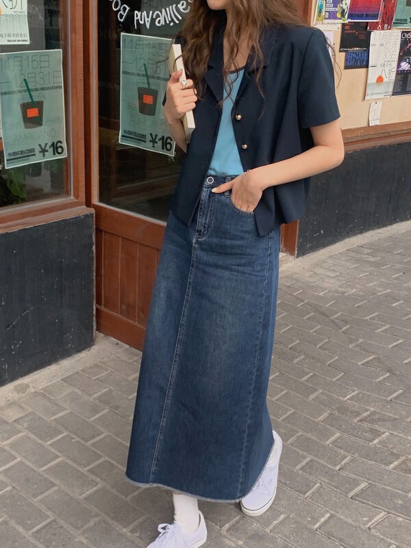 [simnice] Korean versatile comfortable denim skirt 2280# cqw
