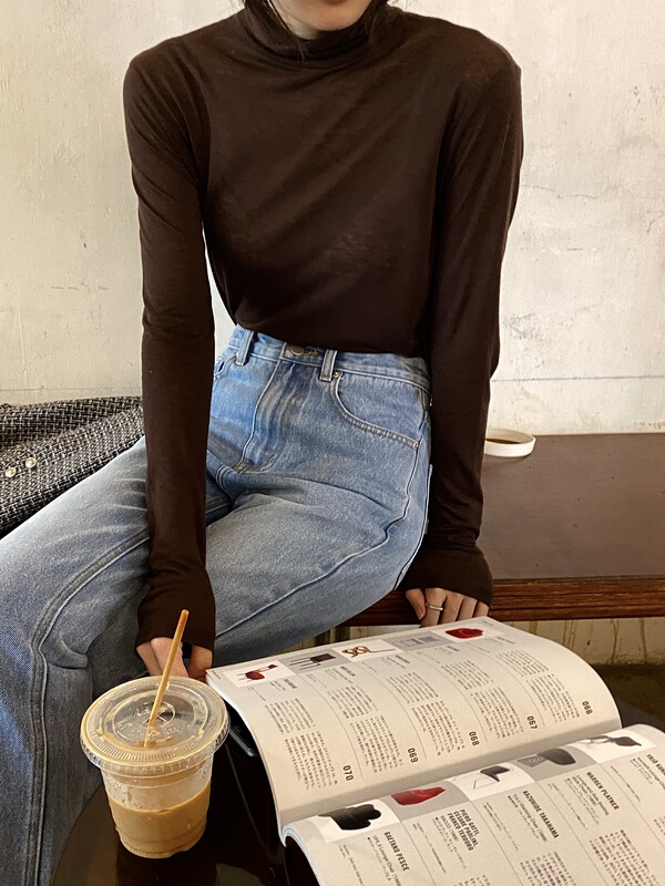 [clean space] Korean Tencel Dui collar long sleeved bottomed shirt (35% wool) 30117# CLS