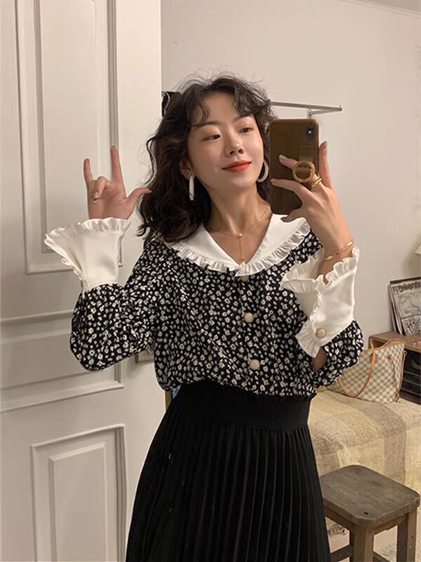 goods in stock! New year in early spring! [T +] single breasted floral fashion shirt t303# ll