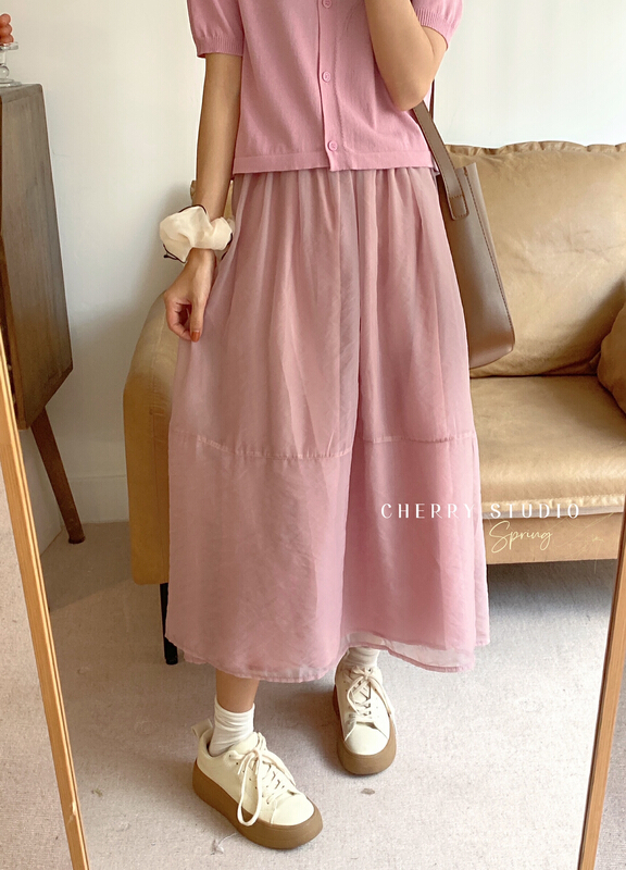 [cherry studio] simple and versatile elastic waist skirt 5073# HBx