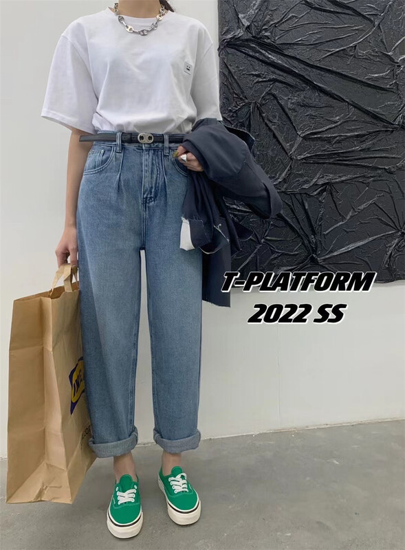 Original price 120.56! New year in early spring! [t-platform] Korean versatile Harlan jeans (without belt) 8196# zxx
