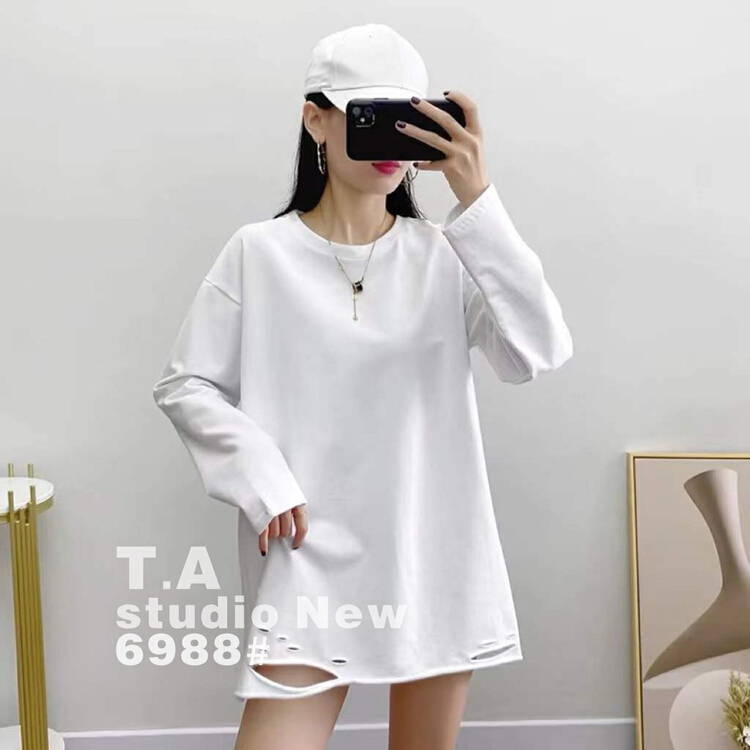 New year in early spring! [TA +] Korean round neck fashion long sleeve T-shirt 6988# XYY