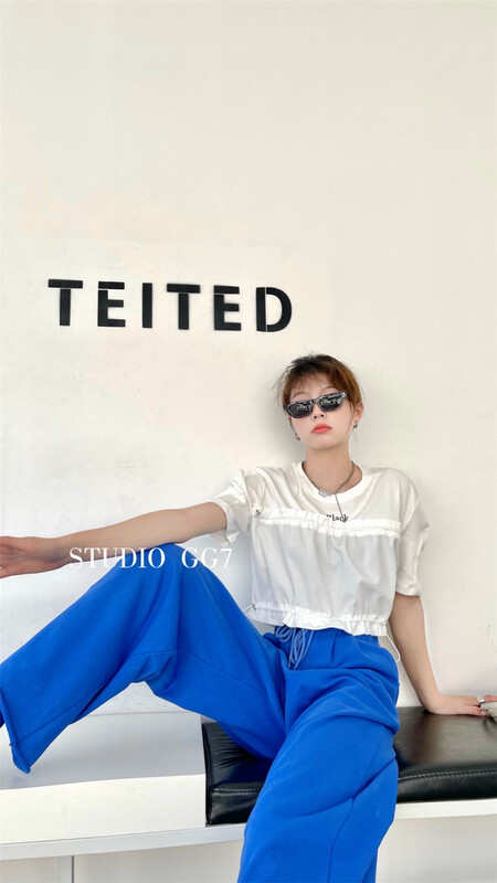 [gg7] letter print loose short sleeve T-shirt 3352# WPL