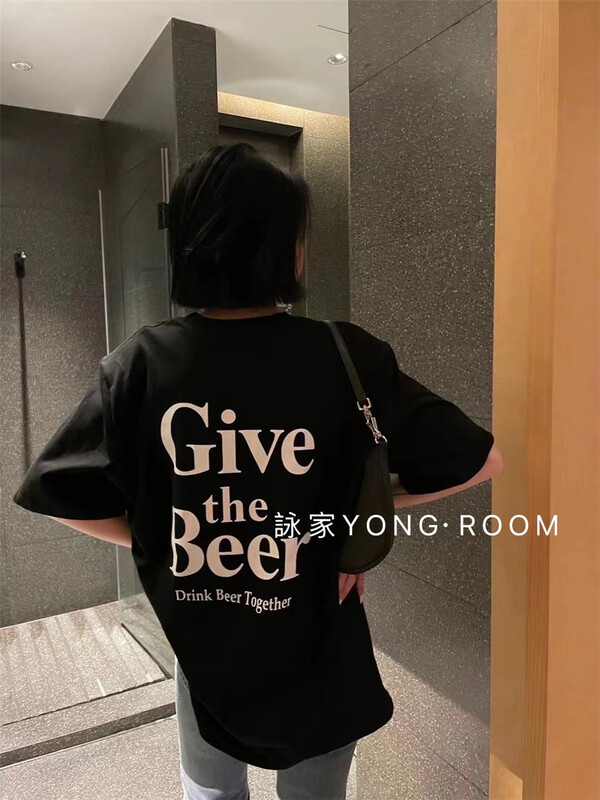 New in early summer! [Yong swimmer] letter printed Pullover short sleeve T-shirt 929# WTT