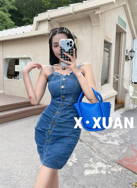 [x.xan] Korean suspender buckle dress 7053\pcz