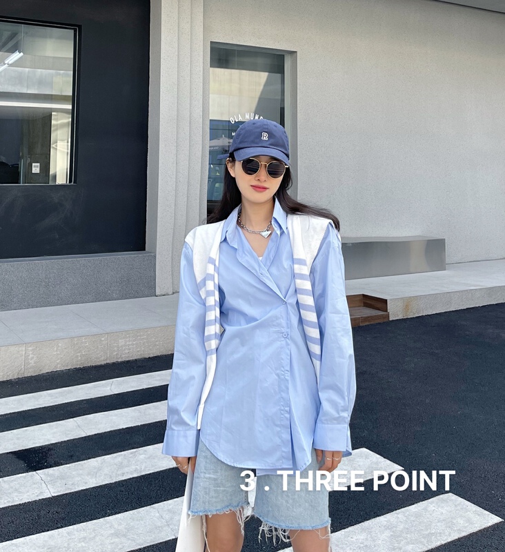 [3. Three point] simple solid color versatile shirt (without shawl) ys1-7057# cqw