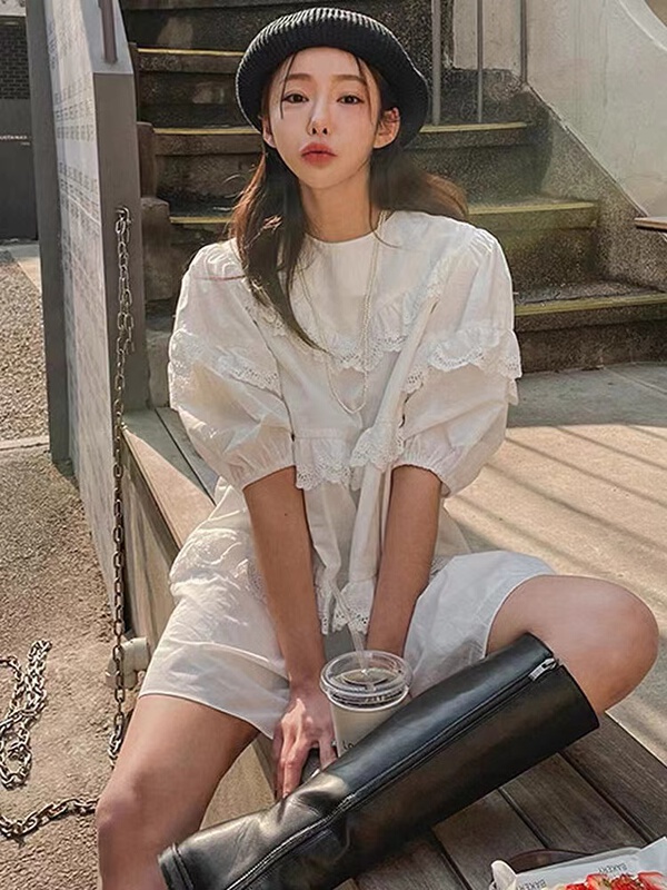 goods in stock! New in early summer! [x2] round neck fashion dress 6669# LSL