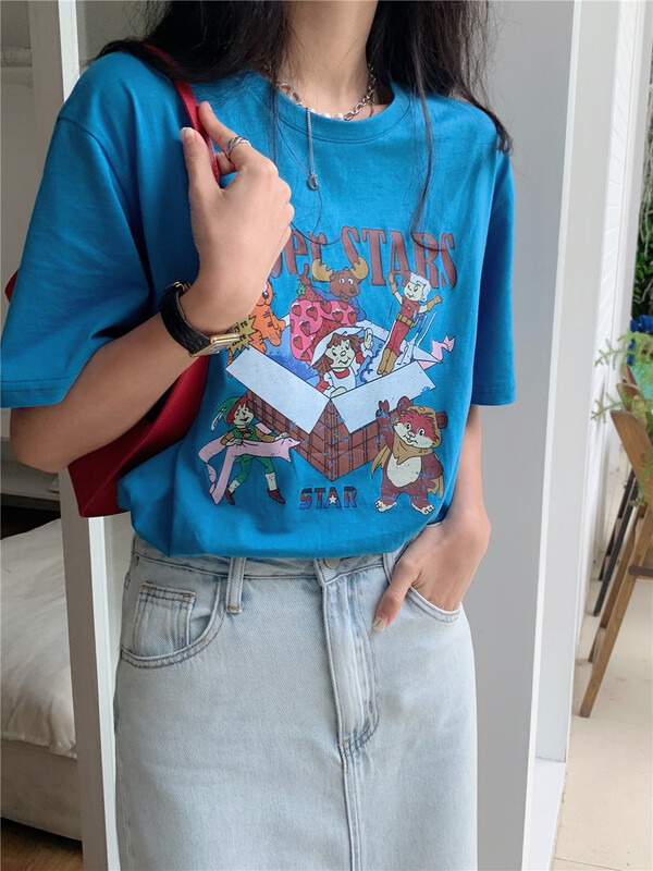 New in early summer! [Chennai] personalized printed Casual Short Sleeve T-shirt c130# zxx