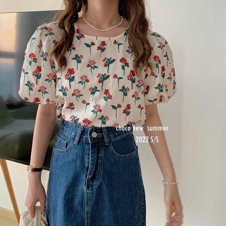 [choco] little fresh little flower pullover shirt 8270# HBx