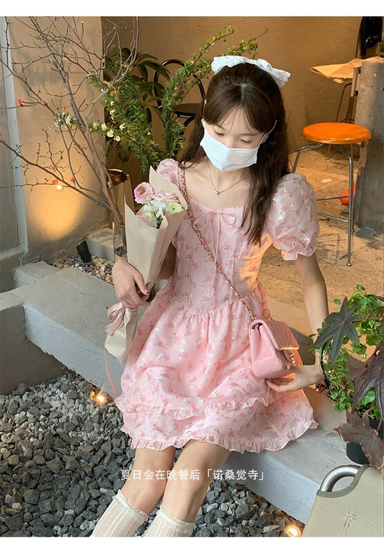 New in early summer! [MQL] Korean style fragmentary flower sweet aging dress 502# CSX
