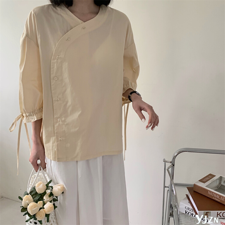 New in early summer! [within one boundary] design sense of minority comfort shirt 8621# LSW