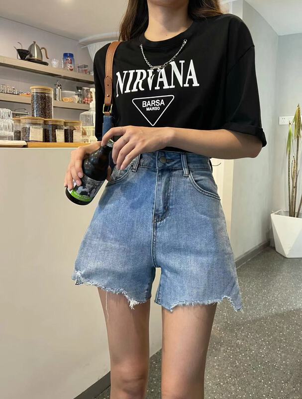 [Mi & Co Wu] Korean slim elastic denim shorts t2155# hjy
