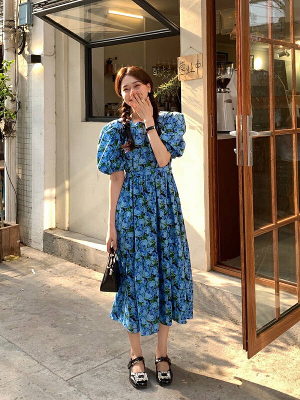 New in early summer! [timely rain] Hanfeng ins French style holiday party collar dress 66350# WPL