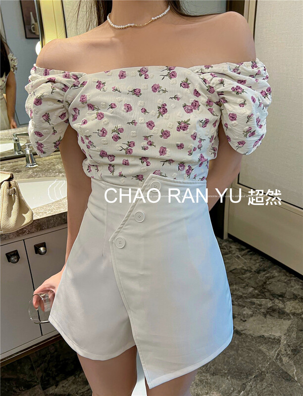 New in early summer! [Cr] Korean floral short shirt 6110# PCZ