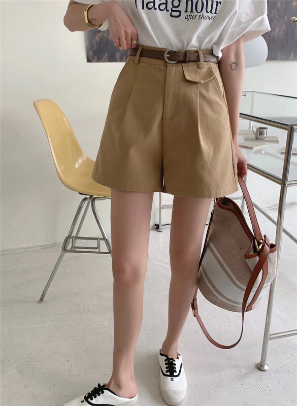 New in early summer! [Siebel] high waist slim casual shorts (with belt) 9295# XJ