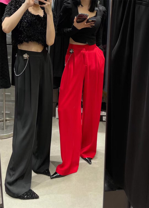 [naisha beard] fashion versatile loose fashionable casual pants (with chain) ys1-6115# CLS