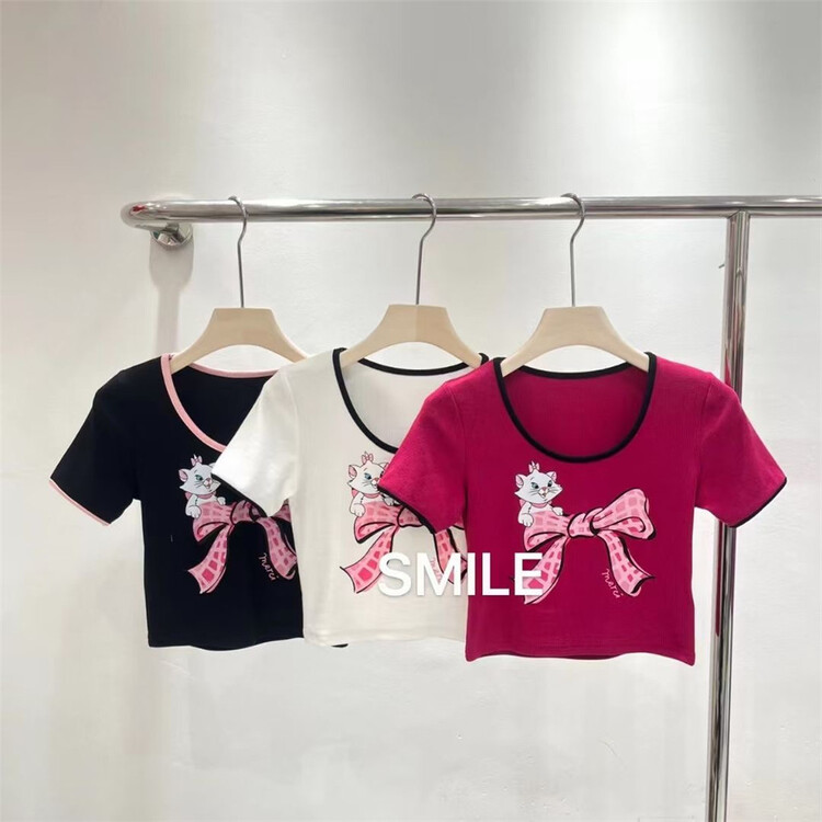 [smile] cat slim short sleeve T-shirt 2268# L