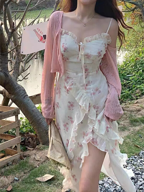 New in early summer! [are studio] French floral slit suspender dress 9879# WPL