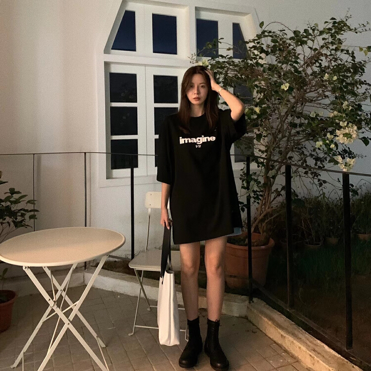 goods in stock! [man] Korean personalized letter loose short sleeve T-shirt 5420# ozq
