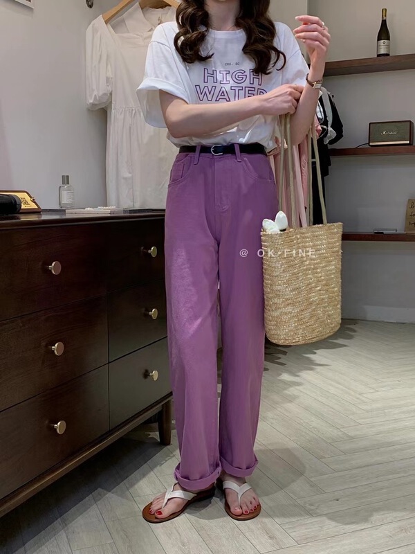 [OK fine] Korean straight jeans 1013# zjy