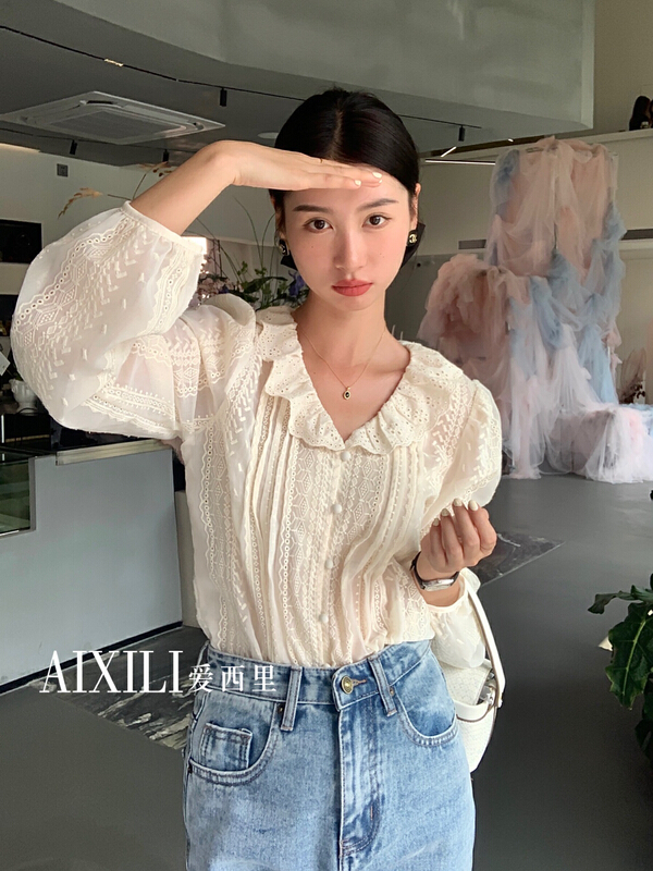 goods in stock! New year in early spring! [aixili aisili] simple, sweet and versatile shirt 6276# WPL