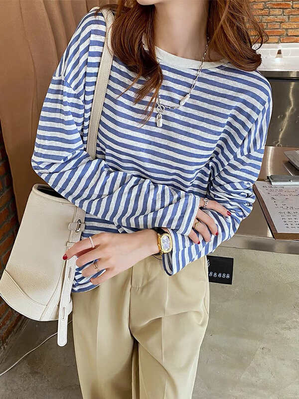 [Xiaofan family] Korean loose long sleeve color contrast sunscreen shirt 8238# LSW