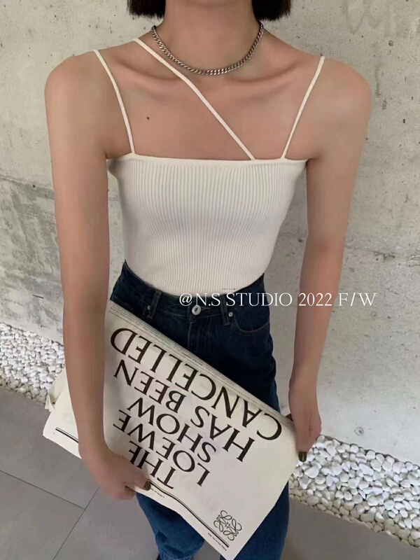 [N.S] temperament, design, versatile color knitted suspender vest 19061# jhy