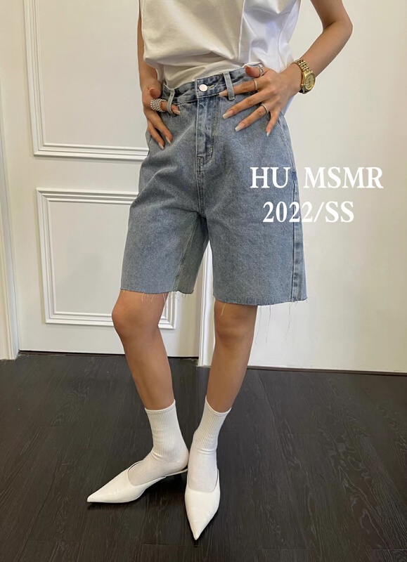 New in early summer! [Hu] Korean simple and versatile denim shorts 8823# zyh
