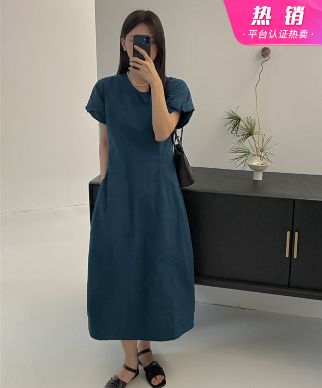[clean space] fashion temperament, waist closing and thin dress 27828# CLS