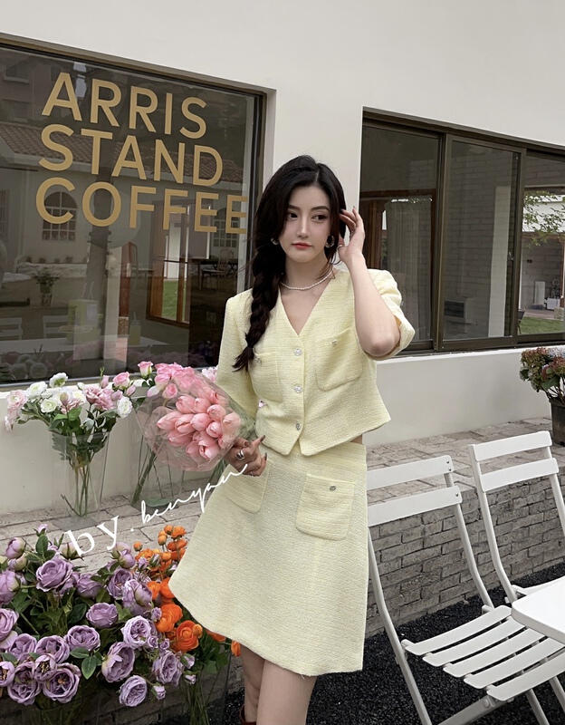 New year in early spring! [benyan] Xiaoxiang temperament short coat + Hip Wrap A-line skirt suit 9813# zxx