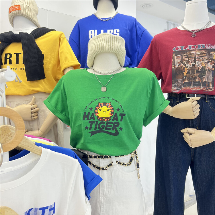New year in early spring! [1986] round neck tiger cute fashion short sleeve T-shirt (excluding necklace) c275# LSL