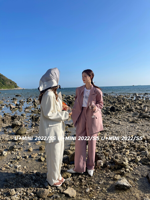 現貨!早春上新！【U+MINI】韓版翻腰頭設計西褲  D0380#  JHY